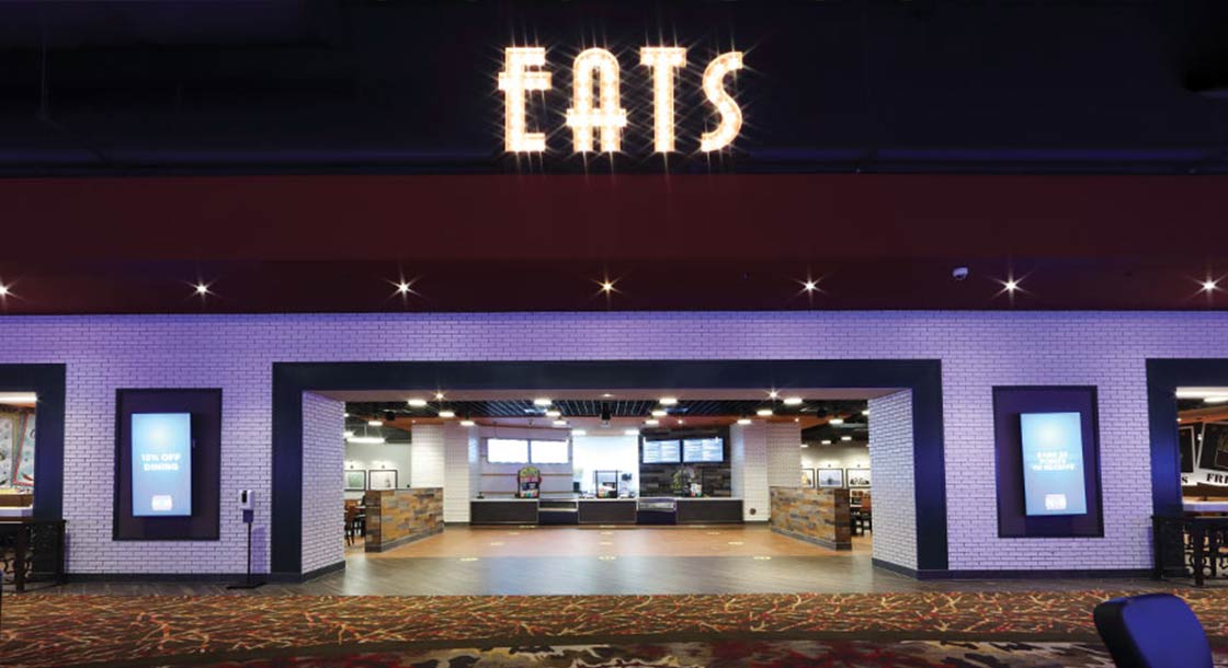 View of EATS food court entrance and counter