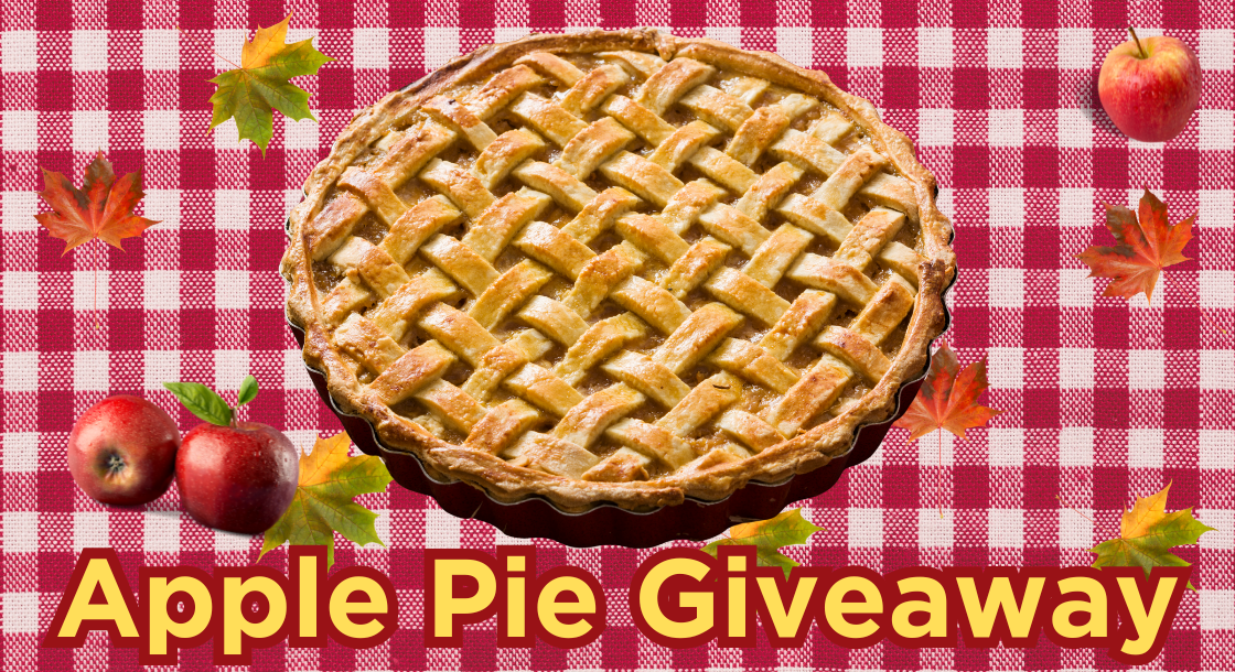 Apple pie on a gingham tablecloth